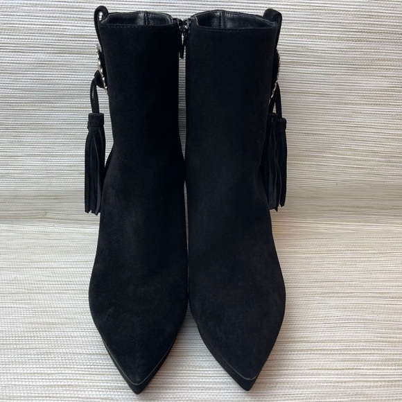 NEW Saint Laurent Classic Janis 105 Concho Ankle Boot in Black Suede Size 37 - Picture 7 of 15